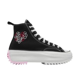 CONVERSE RUN STAR HIKE HI Black-University Red Heart Accents Women’s US Size 8.5